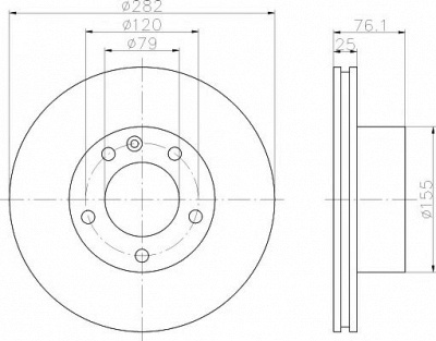 HELLA PAGID 8dd355100671 -  Тормозной диск